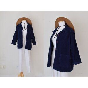 Vintage 80s Laurel California Navy‎ Corduroy Jacket
